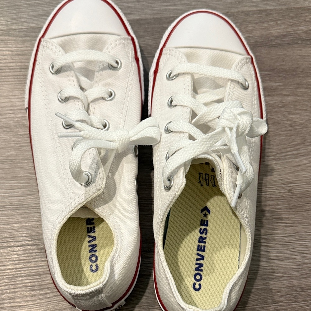 Converse Kids White and Red Sneakers